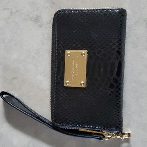 Michael Kors faux snakeskin wristlet